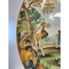 GRANDE ANTICO PIATTO PARATA 61cm 1800 CERAMICA MAIOLICA DIPINTO SCENA MITOLOGICA