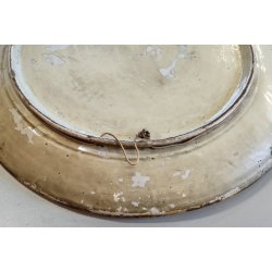 GRANDE ANTICO PIATTO PARATA 61cm 1800 CERAMICA MAIOLICA DIPINTO SCENA MITOLOGICA