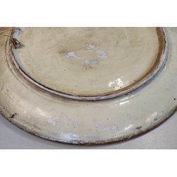 GRANDE ANTICO PIATTO PARATA 61cm 1800 CERAMICA MAIOLICA DIPINTO SCENA MITOLOGICA