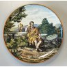ANTICO PIATTO PARATA CERAMICA MAIOLICA DIPINTO Sesto Fiorentino LA COLONNATA