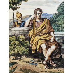 ANTICO PIATTO PARATA CERAMICA MAIOLICA DIPINTO Sesto Fiorentino LA COLONNATA