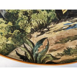 ANTICO PIATTO PARATA CERAMICA MAIOLICA DIPINTO Sesto Fiorentino LA COLONNATA