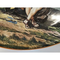 ANTICO PIATTO PARATA CERAMICA MAIOLICA DIPINTO Sesto Fiorentino LA COLONNATA