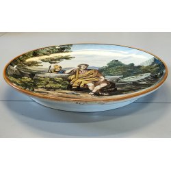ANTICO PIATTO PARATA CERAMICA MAIOLICA DIPINTO Sesto Fiorentino LA COLONNATA