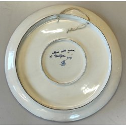 ANTICO PIATTO PARATA CERAMICA MAIOLICA DIPINTO Sesto Fiorentino LA COLONNATA
