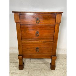 ANTICO GRANDE COMODINO IMPERO epoca 800 Legno Noce CASSETTO ANTA Old Night Table