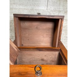 ANTICO GRANDE COMODINO IMPERO epoca 800 Legno Noce CASSETTO ANTA Old Night Table