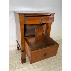 ANTICO GRANDE COMODINO IMPERO epoca 800 Legno Noce CASSETTO ANTA Old Night Table