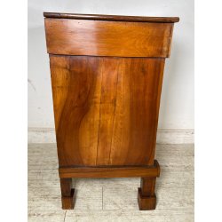 ANTICO GRANDE COMODINO IMPERO epoca 800 Legno Noce CASSETTO ANTA Old Night Table