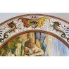 GRANDE ANTICO PIATTO PARATA 49cm 1800 CERAMICA MAIOLICA DIPINTO SCENA MITOLOGICA