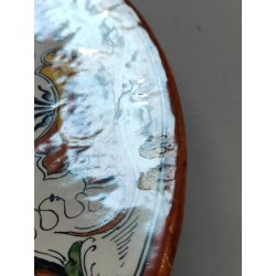 GRANDE ANTICO PIATTO PARATA 49cm 1800 CERAMICA MAIOLICA DIPINTO SCENA MITOLOGICA