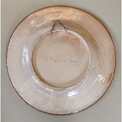 GRANDE ANTICO PIATTO PARATA 49cm 1800 CERAMICA MAIOLICA DIPINTO SCENA MITOLOGICA