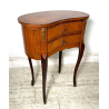 ANTICO COMODINO FAGIOLO LEGNO INTARSIATO DUE CASSETTI EPOCA META 1900 NIGHTTABLE