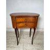 ANTICO COMODINO FAGIOLO LEGNO INTARSIATO DUE CASSETTI EPOCA META 1900 NIGHTTABLE