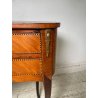 ANTICO COMODINO FAGIOLO LEGNO INTARSIATO DUE CASSETTI EPOCA META 1900 NIGHTTABLE