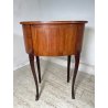 ANTICO COMODINO FAGIOLO LEGNO INTARSIATO DUE CASSETTI EPOCA META 1900 NIGHTTABLE