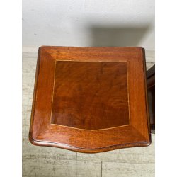 ANTICA COPPIA COMODINI LEGNO INTARSIATO LUIGI XV CASSETTI EPOCA 1900 NIGHT TABLE