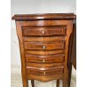 ANTICA COPPIA COMODINI LEGNO INTARSIATO LUIGI XV CASSETTI EPOCA 1900 NIGHT TABLE