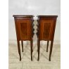 ANTICA COPPIA COMODINI LEGNO INTARSIATO LUIGI XV CASSETTI EPOCA 1900 NIGHT TABLE