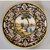 ANTICO PIATTO PARATA MAIOLICA Sesto Fiorentino LA COLONNATA Dipinto Paesaggio