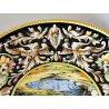 ANTICO PIATTO da PARATA MAIOLICA Sesto Fiorentino LA COLONNATA Dipinto Paesaggio