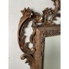 ANTICA SPECCHIERA BAROCCA CORNICE LEGNO FOGLIA ARGENTO DECORO LEGNO CONCHIGLIA
