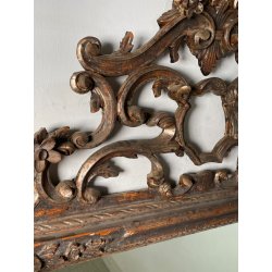 ANTICA SPECCHIERA BAROCCA CORNICE LEGNO FOGLIA ARGENTO DECORO LEGNO CONCHIGLIA