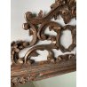 ANTICA SPECCHIERA BAROCCA CORNICE LEGNO FOGLIA ARGENTO DECORO LEGNO CONCHIGLIA