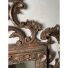 ANTICA SPECCHIERA BAROCCA CORNICE LEGNO FOGLIA ARGENTO DECORO LEGNO CONCHIGLIA