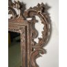 ANTICA SPECCHIERA BAROCCA CORNICE LEGNO FOGLIA ARGENTO DECORO LEGNO CONCHIGLIA