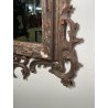 ANTICA SPECCHIERA BAROCCA CORNICE LEGNO FOGLIA ARGENTO DECORO LEGNO CONCHIGLIA