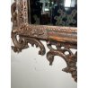 ANTICA SPECCHIERA BAROCCA CORNICE LEGNO FOGLIA ARGENTO DECORO LEGNO CONCHIGLIA