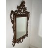 ANTICA SPECCHIERA BAROCCA CORNICE LEGNO FOGLIA ARGENTO DECORO LEGNO CONCHIGLIA