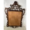 ANTICA SPECCHIERA BAROCCA CORNICE LEGNO FOGLIA ARGENTO DECORO LEGNO CONCHIGLIA