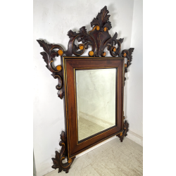 ANTICA GRANDE SPECCHIERA CORNICE LEGNO DORATO 1900 CAMINIERA LIBERTY BAROCCO