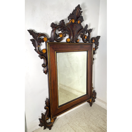 ANTICA GRANDE SPECCHIERA CORNICE LEGNO DORATO 1900 CAMINIERA LIBERTY BAROCCO
