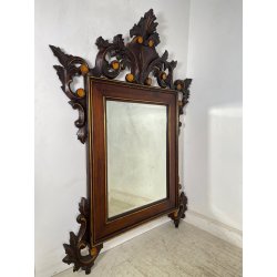 ANTICA GRANDE SPECCHIERA CORNICE LEGNO DORATO 1900 CAMINIERA LIBERTY BAROCCO