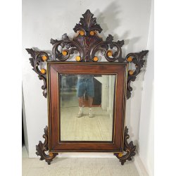 ANTICA GRANDE SPECCHIERA CORNICE LEGNO DORATO 1900 CAMINIERA LIBERTY BAROCCO