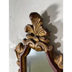 ANTICA COPPIA PICCOLE SPECCHIERE APPLIQUE 2 LUCI EPOCA '800 LUMI CORNICE DORATA