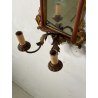 ANTICA COPPIA PICCOLE SPECCHIERE APPLIQUE 2 LUCI EPOCA '800 LUMI CORNICE DORATA