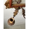 ANTICA COPPIA PICCOLE SPECCHIERE APPLIQUE 2 LUCI EPOCA '800 LUMI CORNICE DORATA