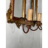 ANTICA COPPIA PICCOLE SPECCHIERE APPLIQUE 2 LUCI EPOCA '800 LUMI CORNICE DORATA