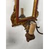 ANTICA COPPIA PICCOLE SPECCHIERE APPLIQUE 2 LUCI EPOCA '800 LUMI CORNICE DORATA