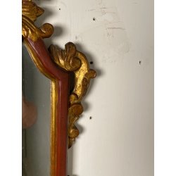 ANTICA COPPIA PICCOLE SPECCHIERE APPLIQUE 2 LUCI EPOCA '800 LUMI CORNICE DORATA