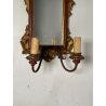 ANTICA COPPIA PICCOLE SPECCHIERE APPLIQUE 2 LUCI EPOCA '800 LUMI CORNICE DORATA