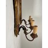 ANTICA COPPIA PICCOLE SPECCHIERE APPLIQUE 2 LUCI EPOCA '800 LUMI CORNICE DORATA