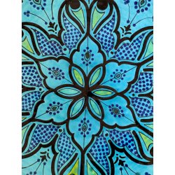 GRANDE PIATTO PARATA Safi MAROCCO 900 Terracotta DIPINTO Turchese DECORO Moresco