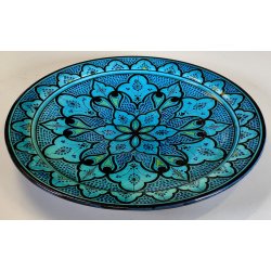 GRANDE PIATTO PARATA Safi MAROCCO 900 Terracotta DIPINTO Turchese DECORO Moresco