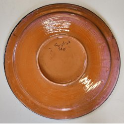 GRANDE PIATTO PARATA Safi MAROCCO 900 Terracotta DIPINTO Turchese DECORO Moresco