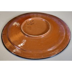 GRANDE PIATTO PARATA Safi MAROCCO 900 Terracotta DIPINTO Turchese DECORO Moresco